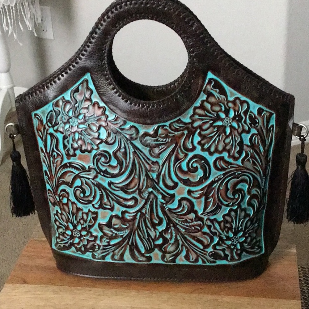 Patricia Nash tooled leather tote